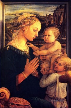 Virgen con niños Christian Filippino Lippi Pinturas al óleo